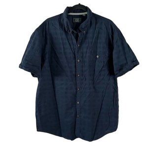 G.H. Bass Men’s Navy Blue Short Sleeve Casual Button Up Shirt, Sz XL